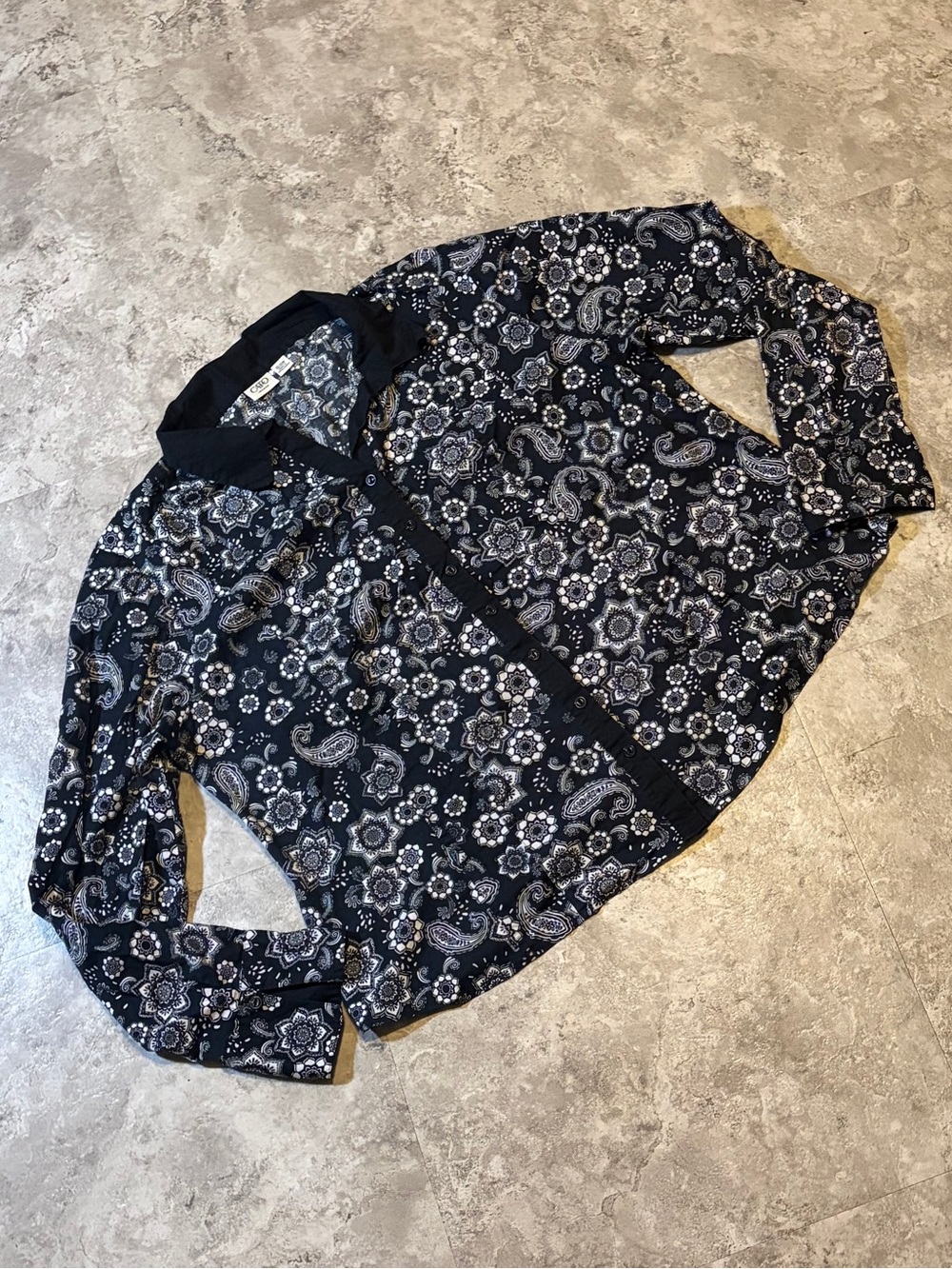 Boho western paisley button up | lightweight statement top | size 22/24W
